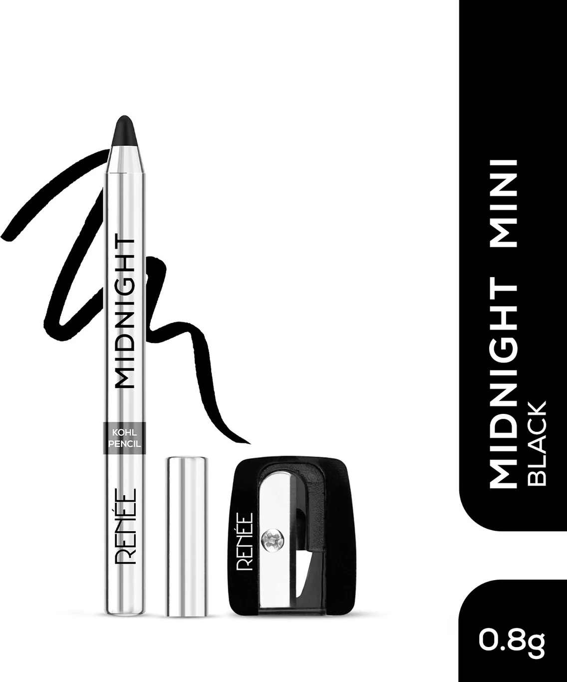 Renee Mini Midnight Kohl Black Kajal Pencil